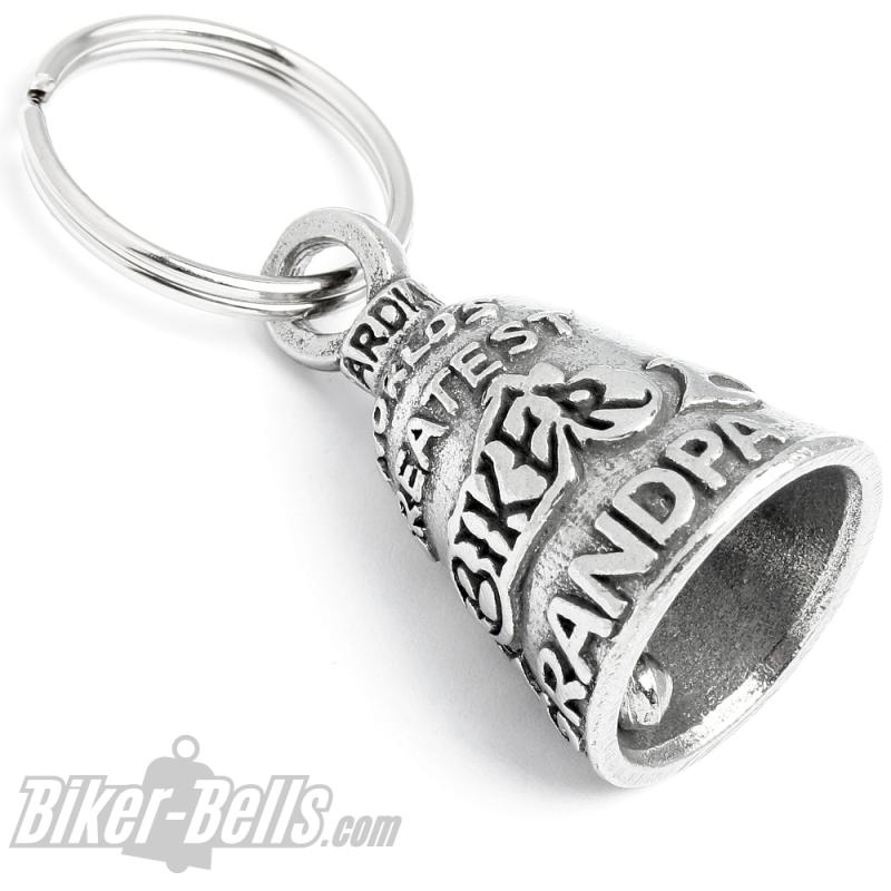 "World's Greatest Biker Grandpa" Guardian Bell Biker Opa Glücksbringer Geschenk