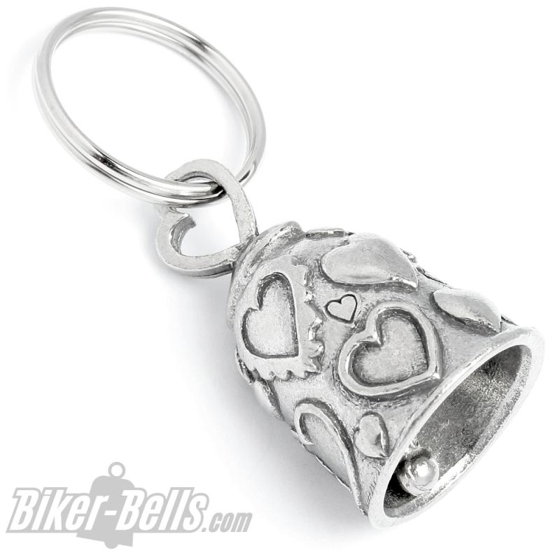 Preview: Original Guardian Bell mit vielen Herzen Glücksbringer für Deine große Biker Liebe