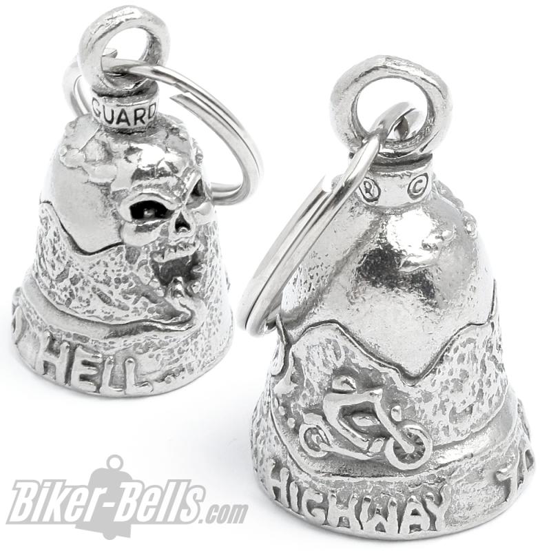 Highway to Hell Guardian Bell Good Luck Charm for Biker on the long Road to Hell