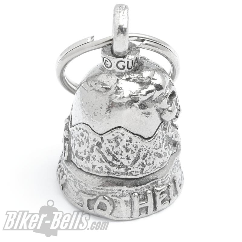 Highway to Hell Guardian Bell Good Luck Charm for Biker on the long Road to Hell