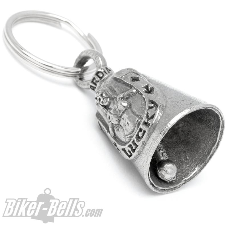 Glücksbringer Hufeisen mit Bikini-Babe Guardian Bell Motorrad-Glocke Biker Geschenk