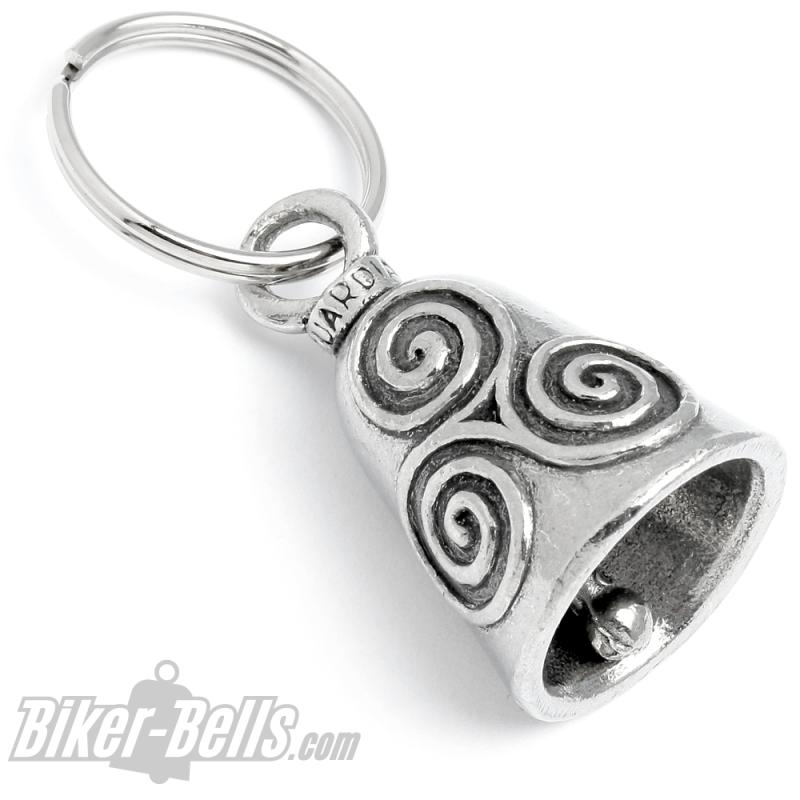 Original Guardian Bell with Triskele Celtic Triple Spiral Triskelion Lucky Charm Bell