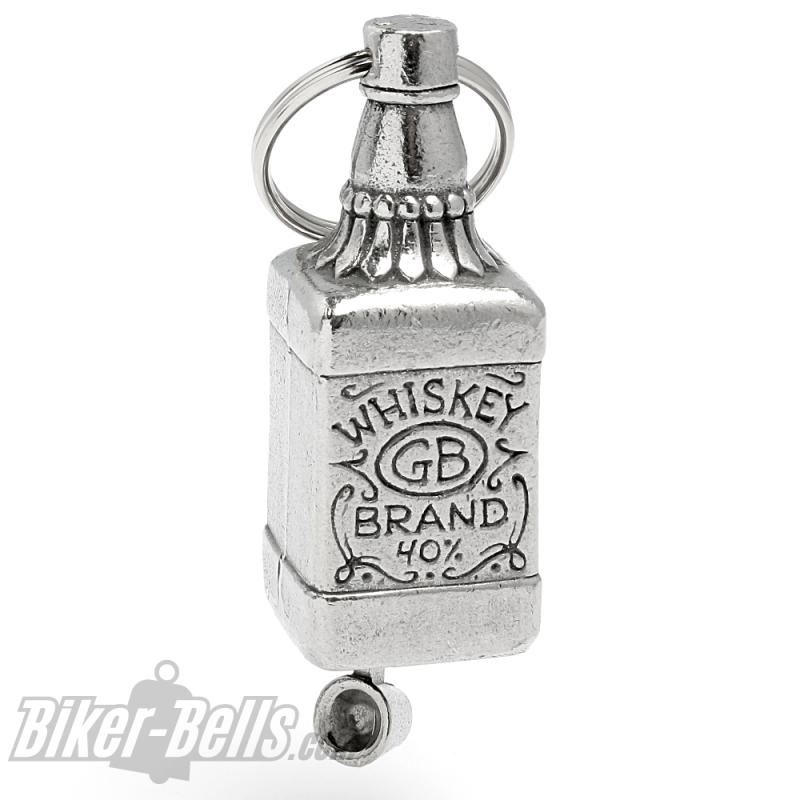 Whiskey Flasche Guardian Bell Glücksbringer für Motorradfahrer Moonshine Feuerwasser