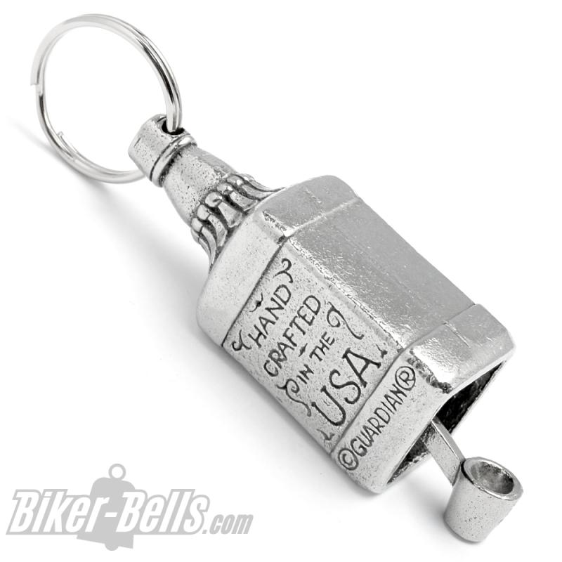 Preview: Whiskey Flasche Guardian Bell Glücksbringer für Motorradfahrer Moonshine Feuerwasser