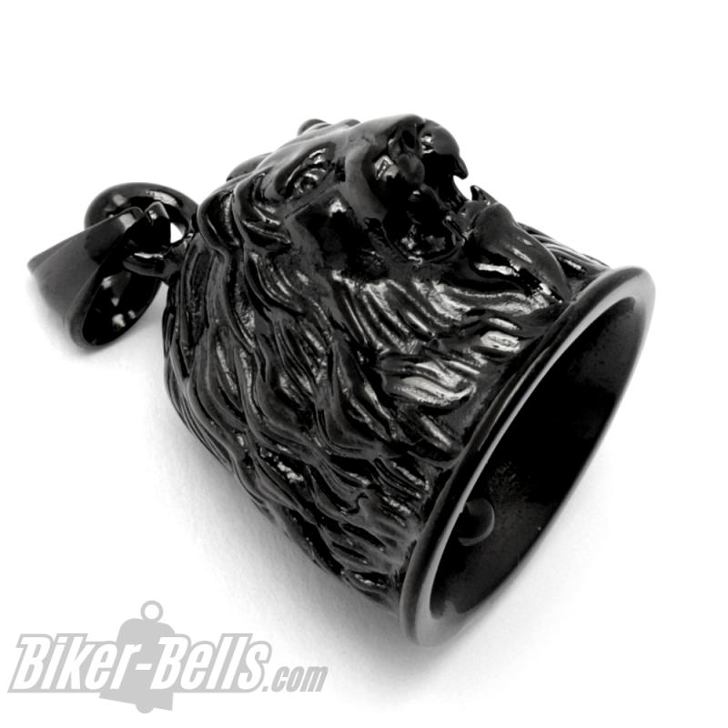 High Quality Lion Biker-Bell Black Stainless Steel Road Bell Motorcycle Lucky Charm