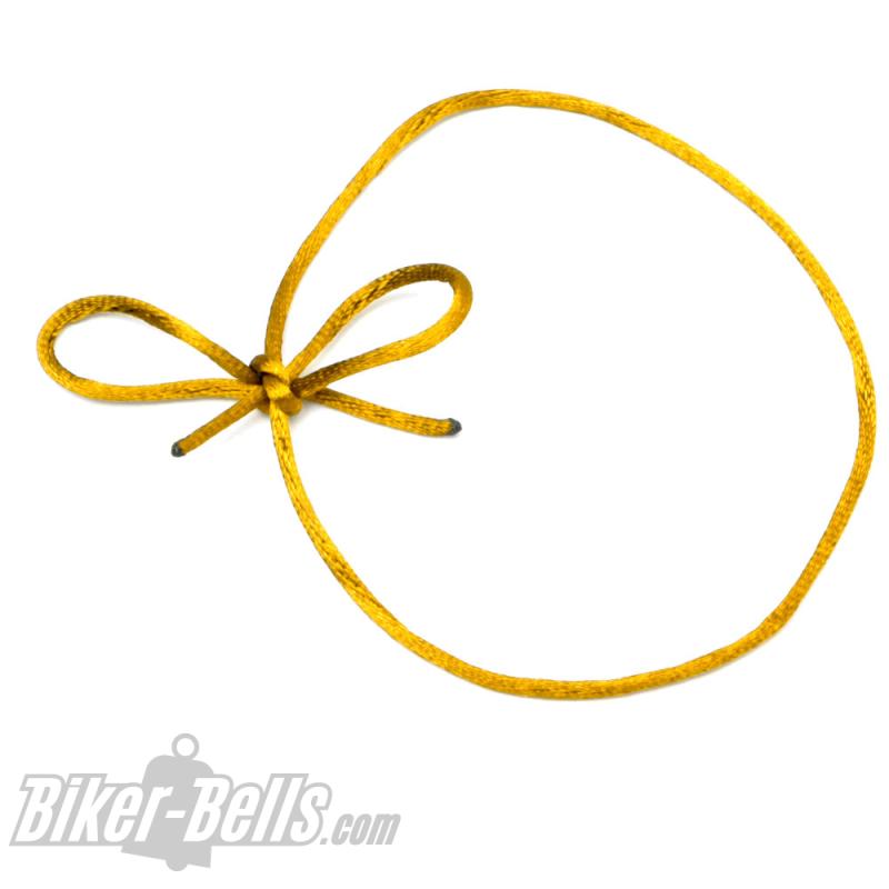 Tear-resistant 50cm cord in yellow to attach Tibet Bells and other biker bells