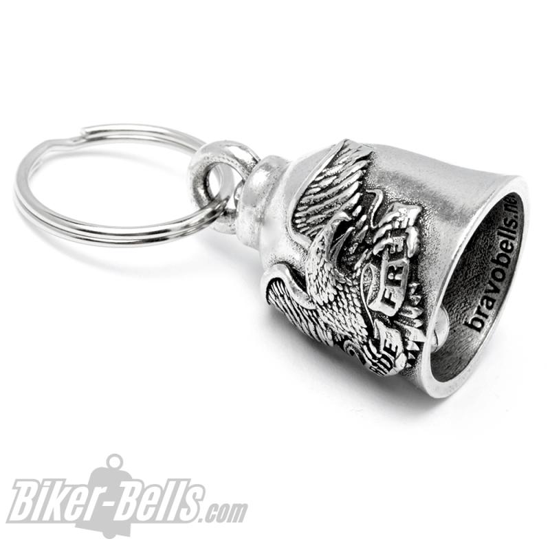 Ride Free Eagle Motorcyclist Lucky Charm Gift Biker Bell Motorbike Bravo Bell