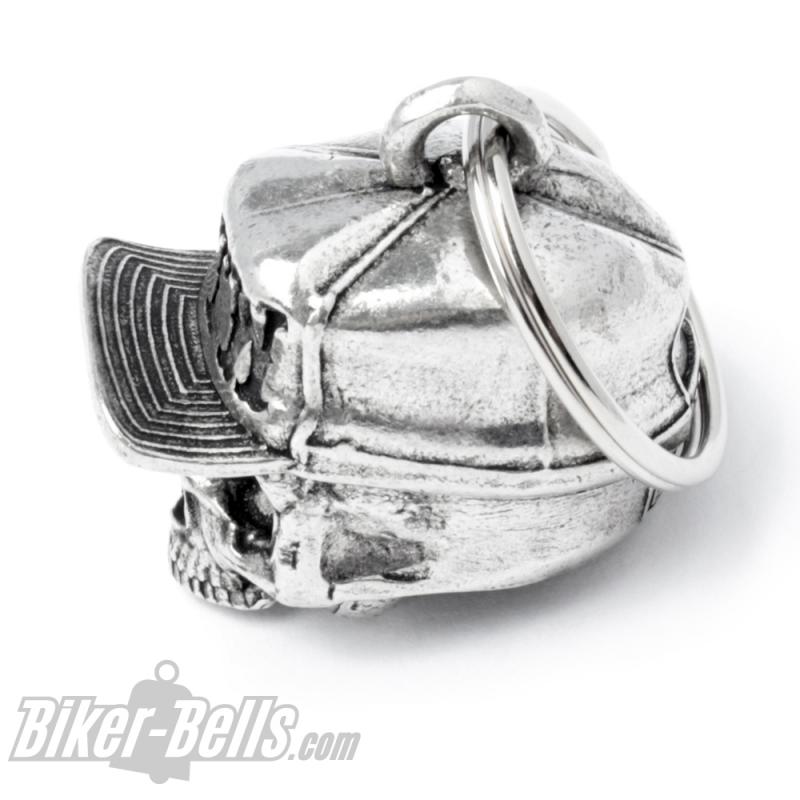 3D Totenkopf mit FTW Cappy Biker-Bell Forever Two Wheels Motorrad Glücksbringer