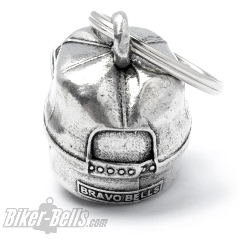 3D Totenkopf mit FTW Cappy Biker-Bell Forever Two Wheels Motorrad Glücksbringer