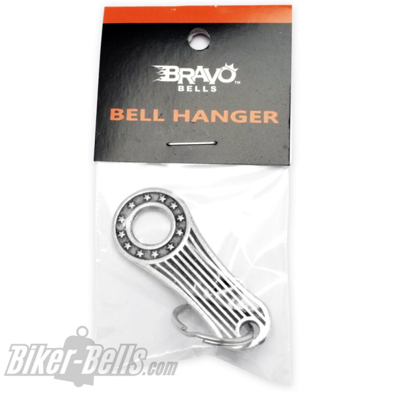 Stars and Stripes Biker-Bell Hanger Bracket for Mounting Motorcycle Bells