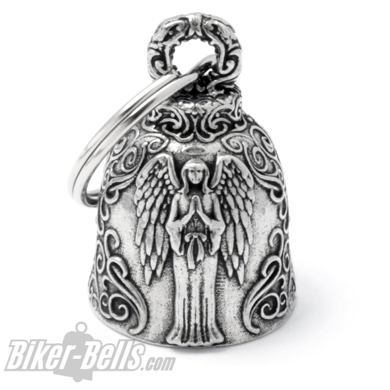 Decorated Biker-Bell With Guardian Angel Motorcyclist Lucky Charm Biker Gift