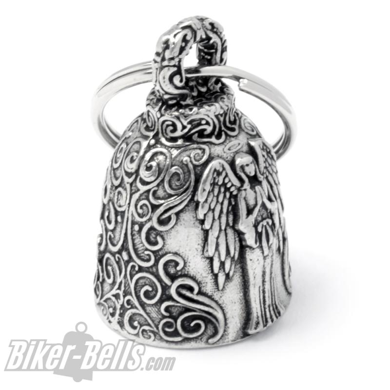 Decorated Biker-Bell With Guardian Angel Motorcyclist Lucky Charm Biker Gift