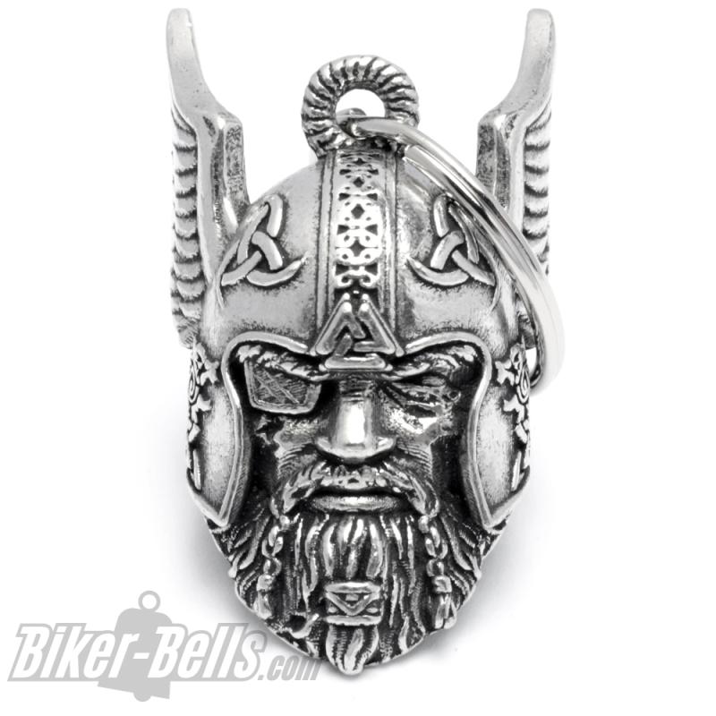 3D Biker-Bell mit Germanischem Göttervater Odin Wodan Wikinger Glücksglocke