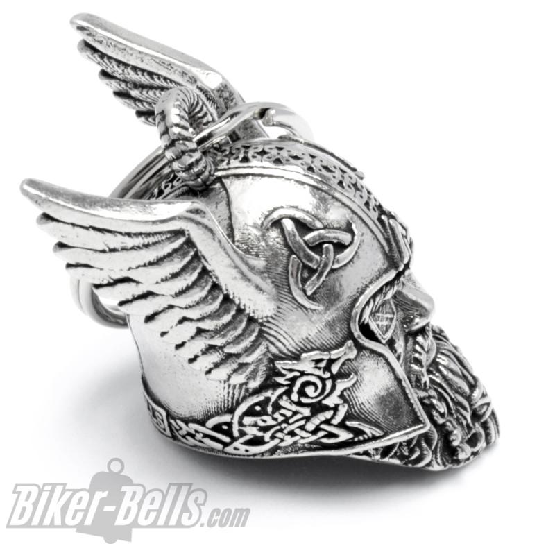 3D Biker-Bell mit Germanischem Göttervater Odin Wodan Wikinger Glücksglocke