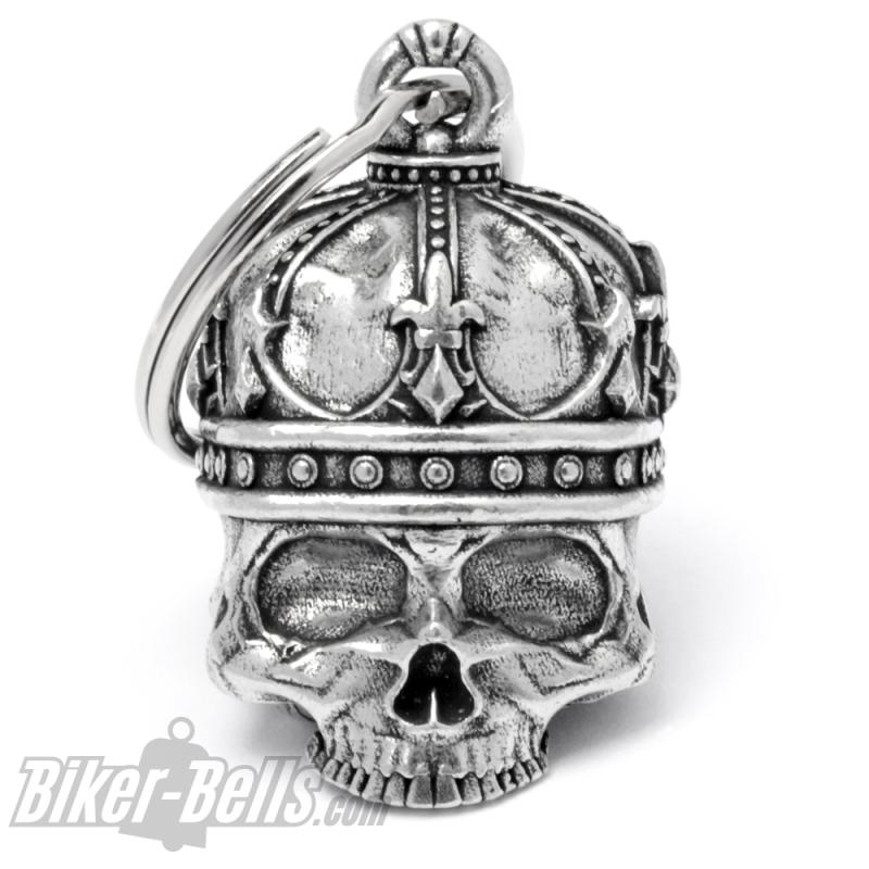 3D Skull Biker-Bell with Crown King of the Road Ride Bell Biker