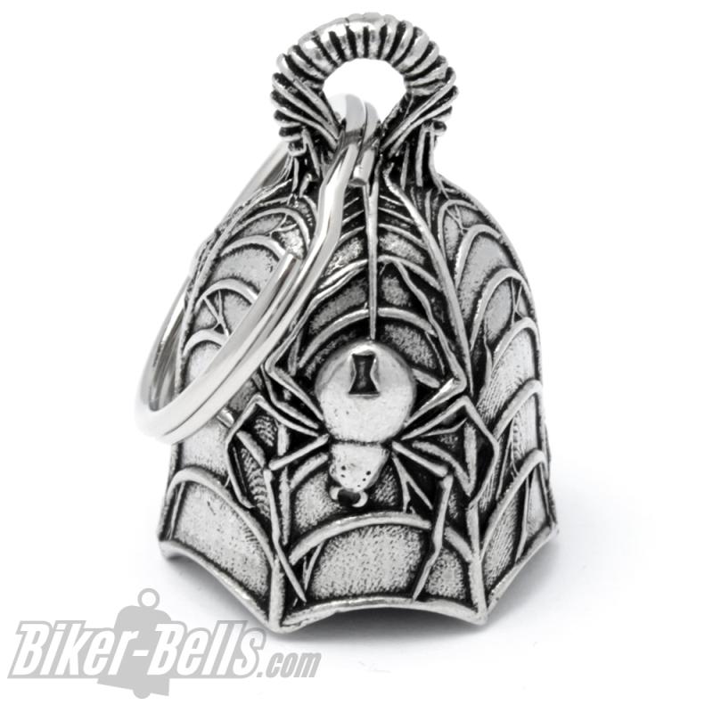 Spinnennetz Biker-Bell mit Spinne Motorradfahrer Glücksbringer Glocke Bravo Bell