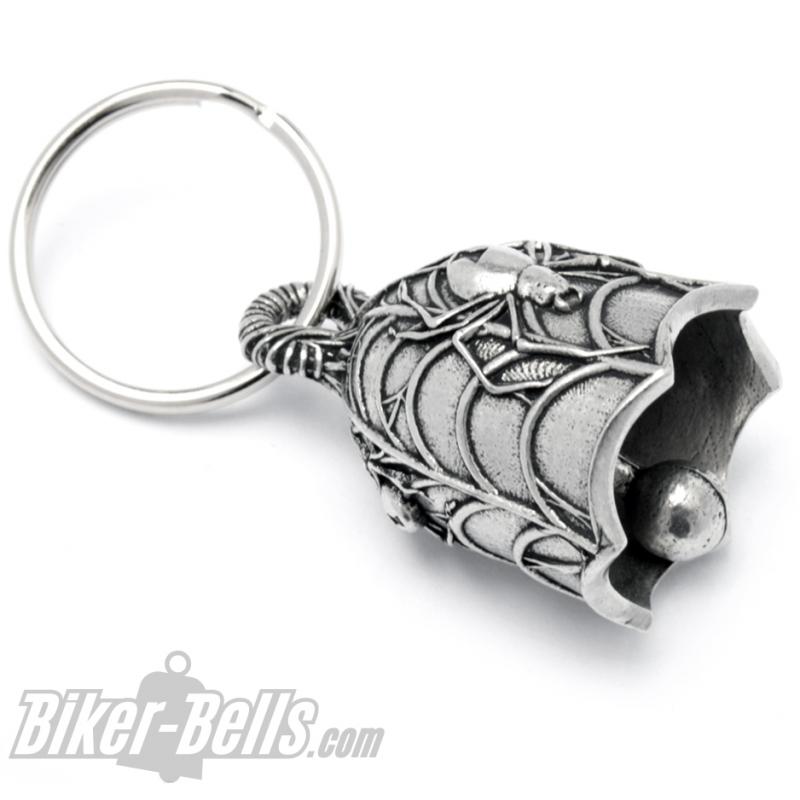 Spider Web Biker-Bell With Spider Motorcyclist Lucky Bell Bravo Bell