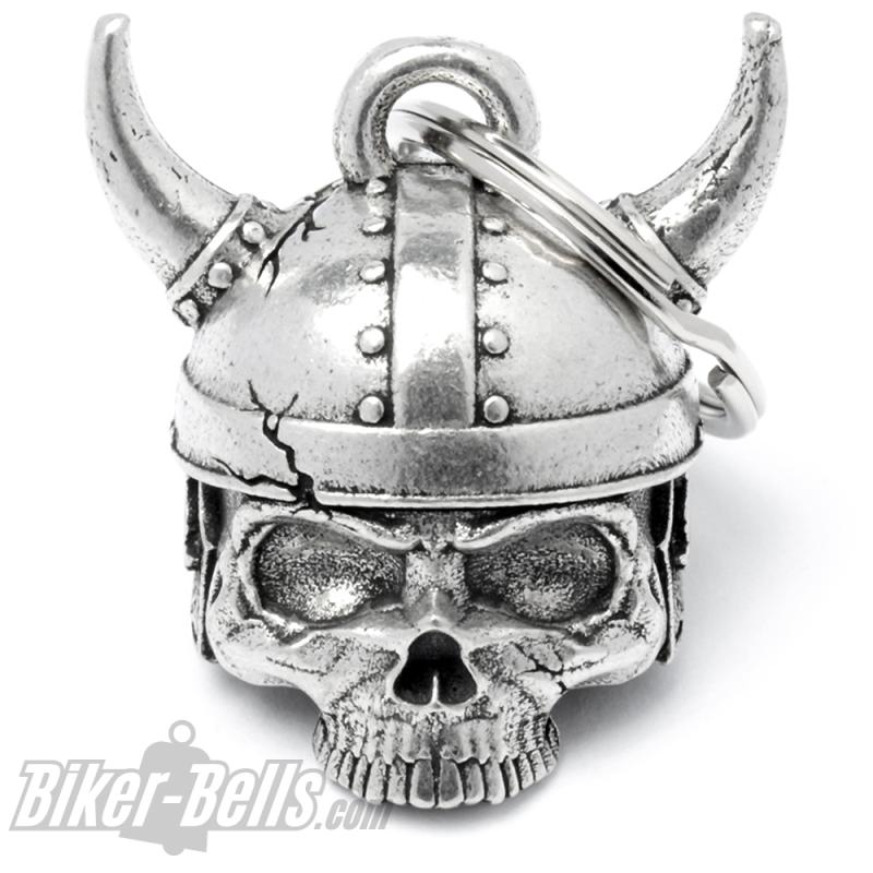 3D Wikinger Totenkopf Biker-Bell mit Helm Glücksbringer Glocke Bravo Bell Geschenk