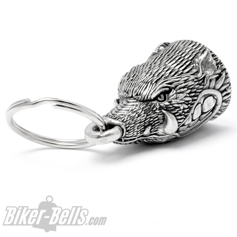 3D Wildschwein Bikerbell Wild Hog Glücksbringer Glocke Motorradfahrer Geschenk