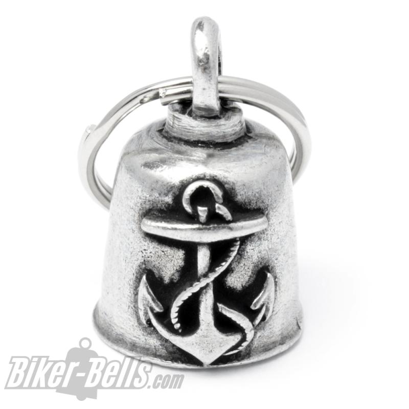 Gremlin Bell mit Anker Motorrad Glücksbringer Glocke Maritim Seemann Biker Geschenk