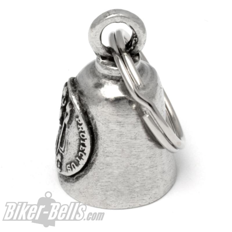 St. Christopher Biker-Bell Patron Saint of Travelers Motorcyclist Lucky Charm