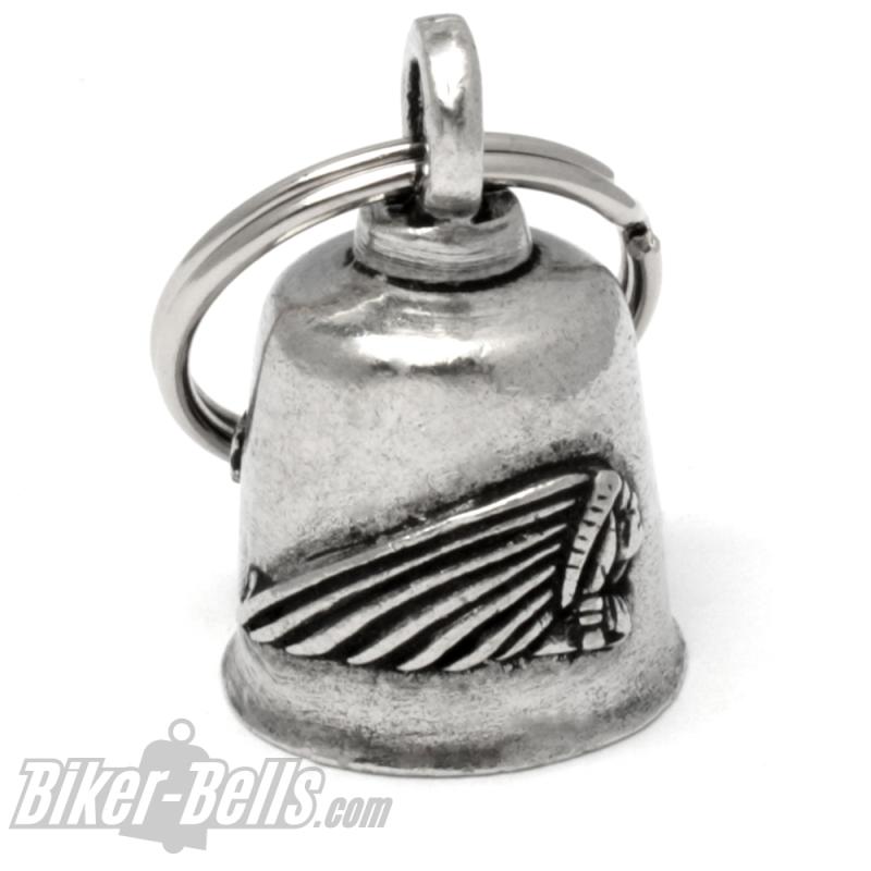 Indian Motorcycle Biker-Bell mit Indianerkopf Motorrad-Glocke Glücksbringer Bell