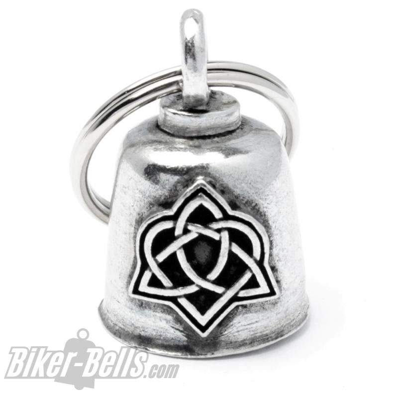 Gremlin Bell With Celtic Knot Heart Motorcyclist Lucky Charm Bells