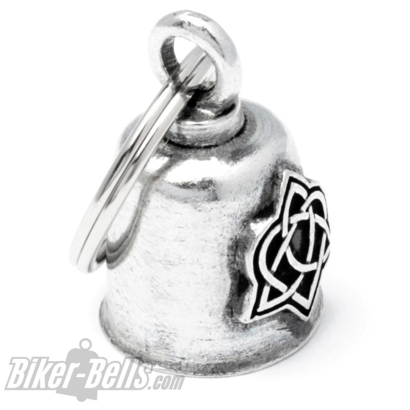 Gremlin Bell With Celtic Knot Heart Motorcyclist Lucky Charm Bells