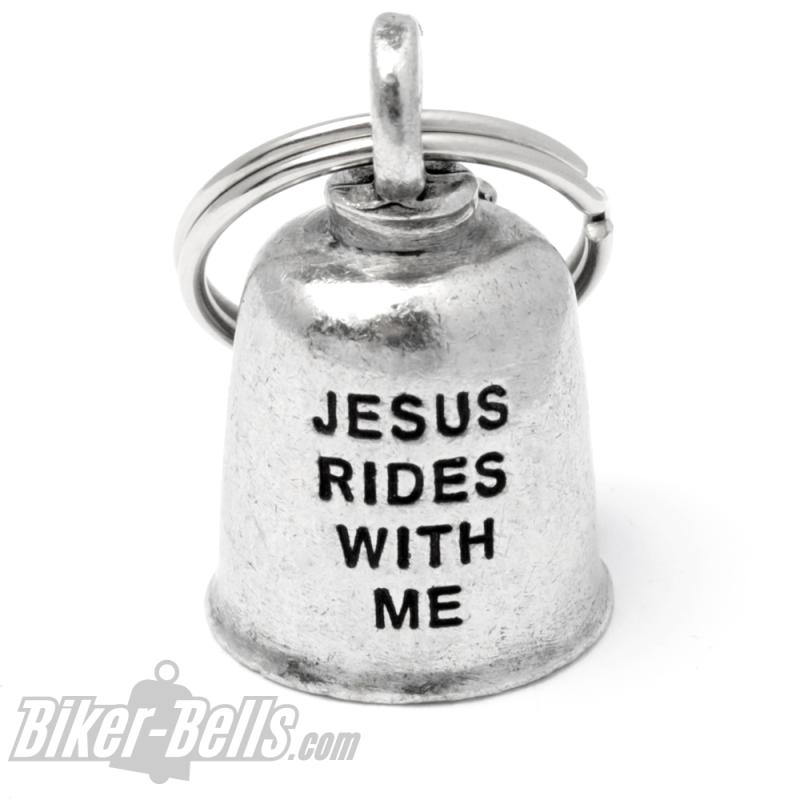 "Jesus Rides With Me" Gremlin Bell Motorrad mit Kreuz Biker-Bell Glücksglöckchen