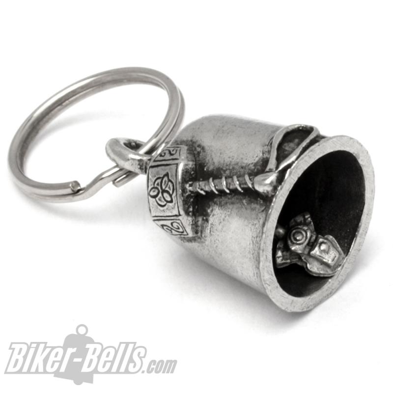 Biker-Bell mit Thors Hammer Mjölnir Donnergott Glücksbringer Glocke Gremlin Bell