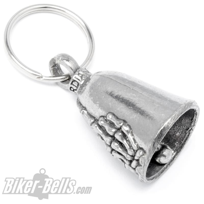 Stinkefinger Skeletthand Guardian Bell Biker Glücksbringer 