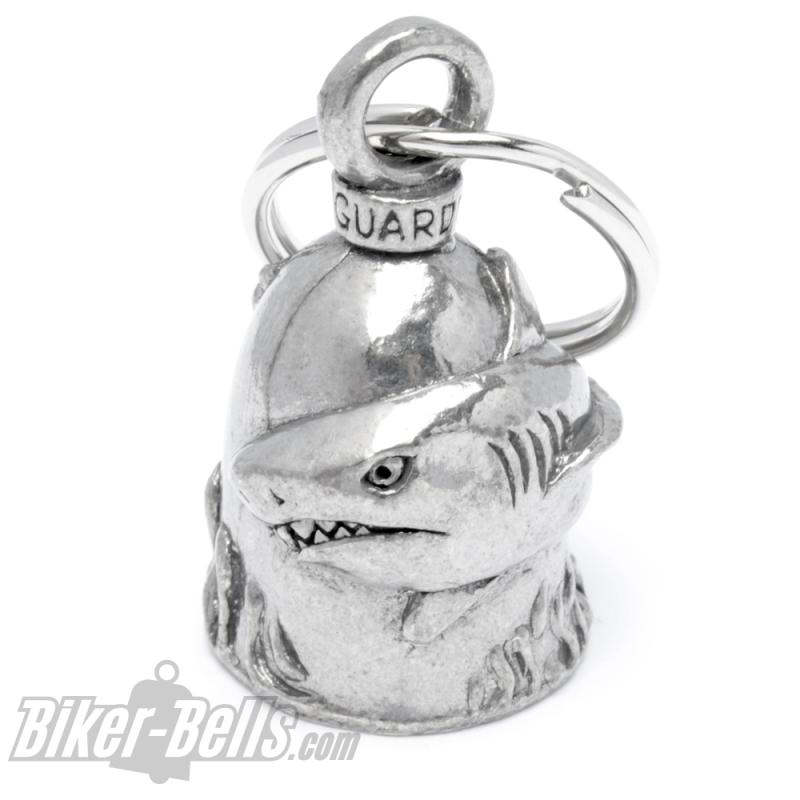 Guardian Bell mit Haifisch Motorrad Glücksbringer Glocke Shark Biker-Bell Geschenk