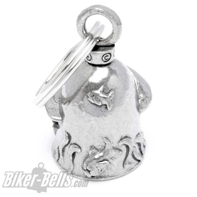 Guardian Bell mit Haifisch Motorrad Glücksbringer Glocke Shark Biker-Bell Geschenk