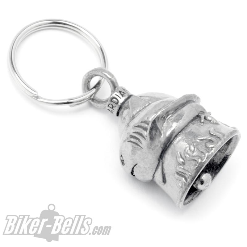 Guardian Bell mit Haifisch Motorrad Glücksbringer Glocke Shark Biker-Bell Geschenk