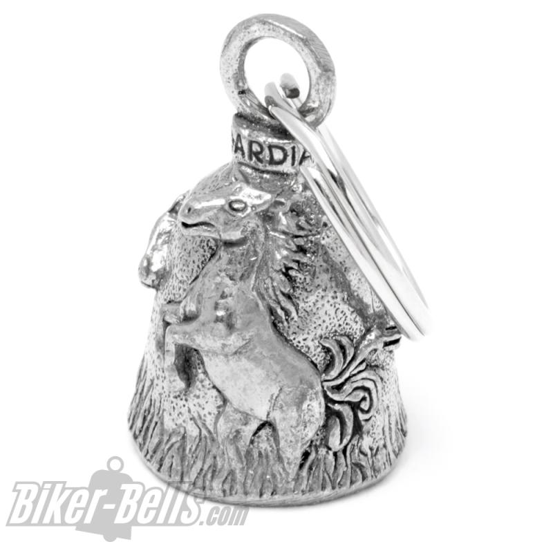 Mustang Guardian Bell mit Pferden Iron Horses Motorrad-Glocke Glücksglöckchen