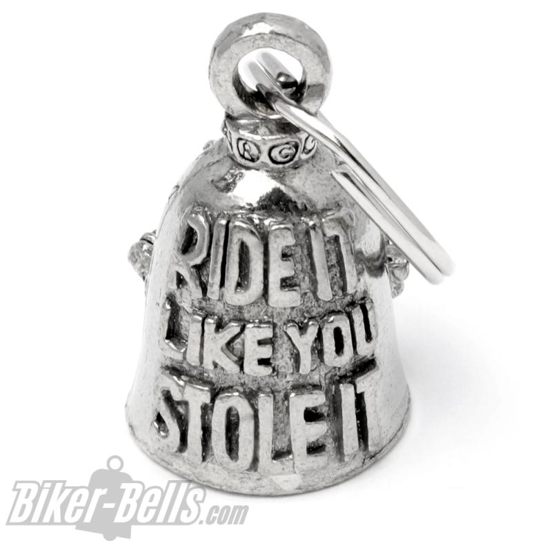 "Ride It Like You Stole It" Guardian Bell Totenkopf Skelett mit Flammen Hell Rider