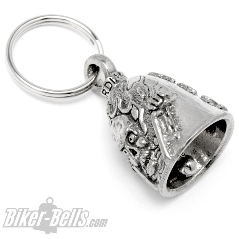 "Ride It Like You Stole It" Guardian Bell Totenkopf Skelett mit Flammen Hell Rider