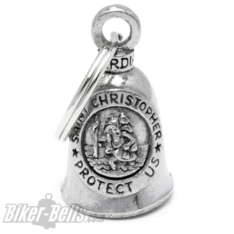 thumbnail image 2 of Biker Grandpa Guardian Bell With Gift Box – Motorcycle Spirit Bell For Good Luck, Pewter Finish 2 of 6