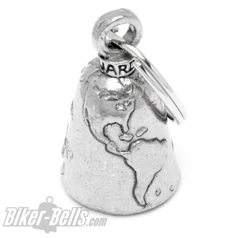 Globe Guardian Bell As Earth With World Map Motorcycle Bell Lucky Charm Gift