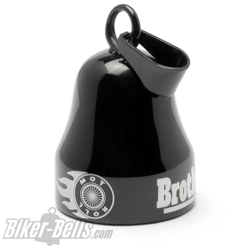 "Brothers On Motorcycles" schwarze Mot Roll Biker-Bell für Motorradfahrer Bros