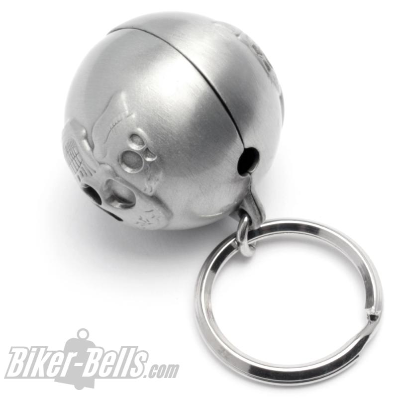 Ryder Ball mit 3 Totenköpfen Skull Biker-Bell Kugel Biker Glücksbringer Geschenk