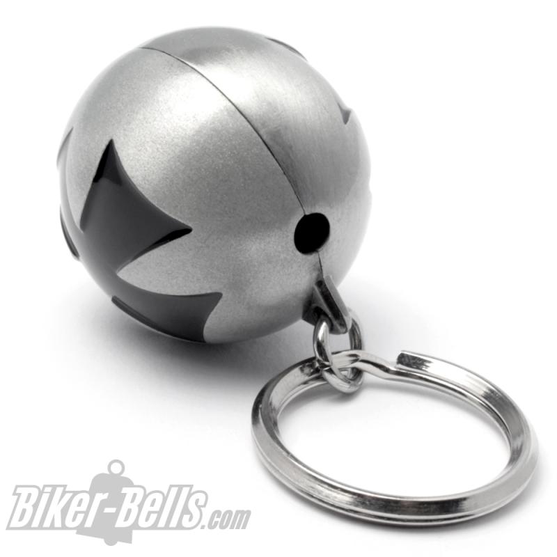 Ryder Ball With Large Iron Cross Motorcycle Lucky Charm Biker-Bell Gift