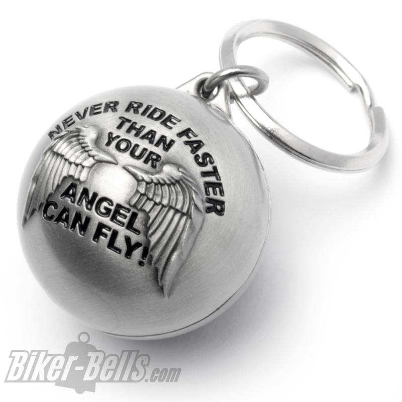 Never Ride Faster Than Your Angel Can Fly Ryder Ball Biker-Bell Lucky Charm