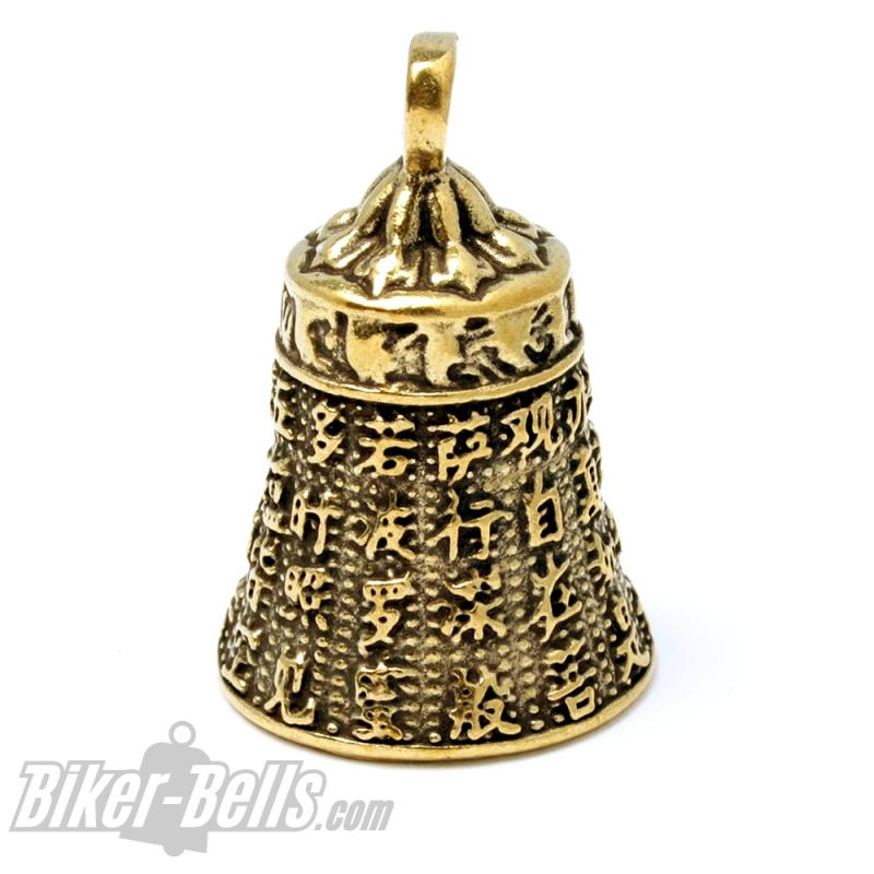 Tibetanische Glocke aus Messing Miniatur Glücksbringer Glöckchen Tibet Bell