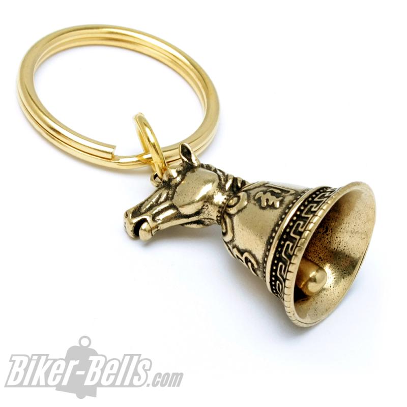 Small Tibetan Bell with Horse Decorated Brass Lucky Charm Tibet Bell