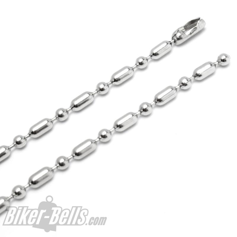 20cm Stainless Steel Ball Chain to Mount from Biker-Bells on Motorcycle