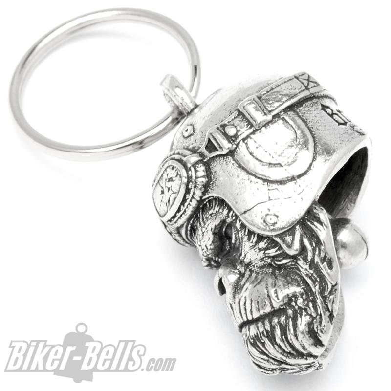 3D Gorilla mit Motorradhelm Glücksbringer Glocke Bravo Bell Affe Biker Geschenk