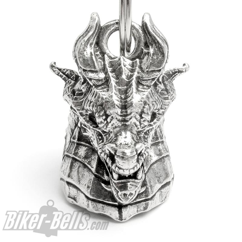 Detaillierter Drachenkopf 3D Biker-Bell Glücksbringer Drache Motorradfahrer Geschenk Detaillierter Drachenkopf 3D Biker-Bell Glücksbringer Drache Motorradfahrer Geschenk
