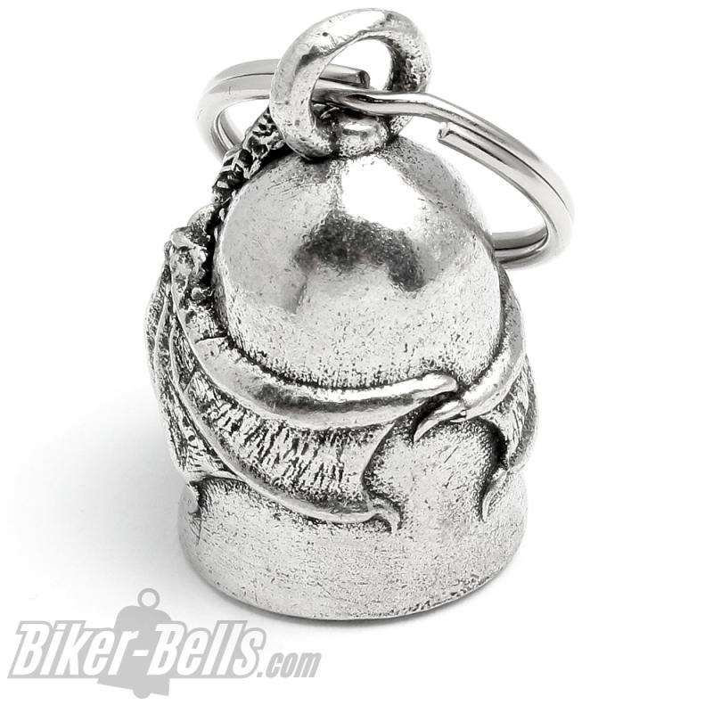 Detaillierte Drachen Biker-Bell Motorradfahrer Glücksbringer Glocke Geschenkidee Detaillierte Drachen Biker-Bell Motorradfahrer Glücksbringer Glocke Geschenkidee