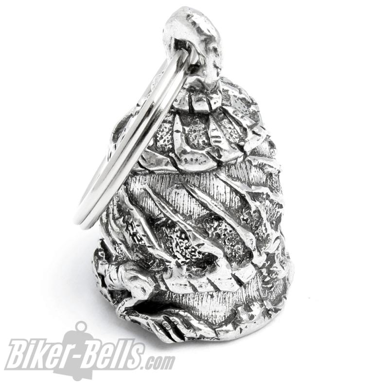Skelett-Drachen mit roten Augen Detaillierte Motorrad-Glocke Diamond Bravo Bell Skelett-Drachen mit roten Augen Detaillierte Motorrad-Glocke Diamond Bravo Bell